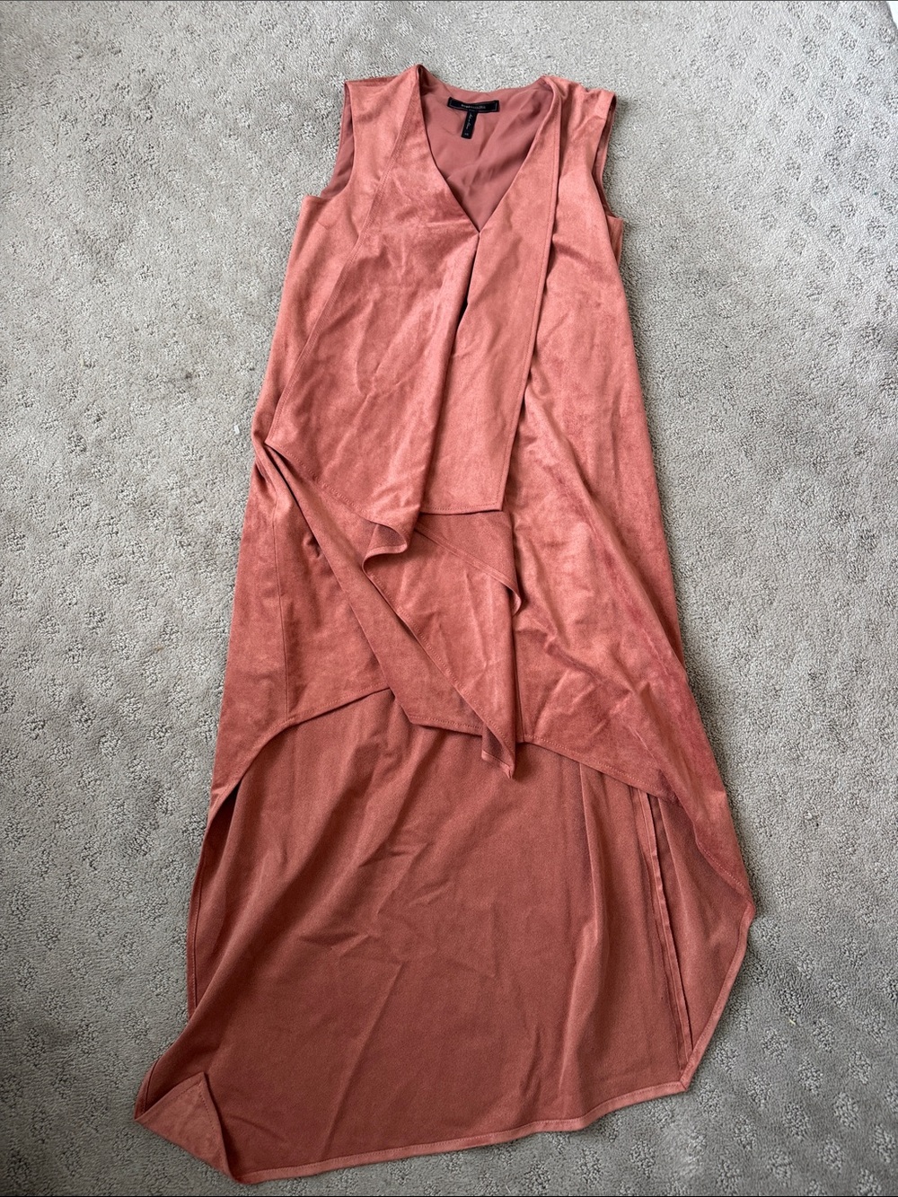 BCBGMaxAzria Dusty Coral High-Low Sleeveless Skirt